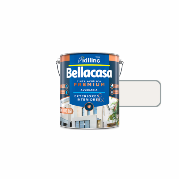 Tinta Bellacasa Acrílica Premium Branco Fosco 3,6L Killing
